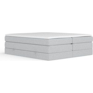 Světle šedá boxspring postel s úložným prostorem/bez čela 200x200 cm Juniper – Maison de Rêve obraz