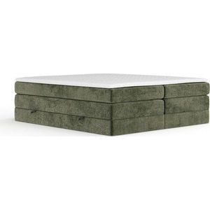 Tmavě zelená boxspring postel s úložným prostorem/bez čela 160x200 cm Juniper – Maison de Rêve obraz