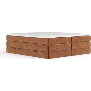 Oranžová boxspring postel s úložným prostorem/bez čela 140x200 cm Juniper – Maison de Rêve obraz