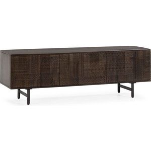 Tmavě hnědý TV stolek z mangového dřeva 145x48x40 cm Kalai – MOME obraz