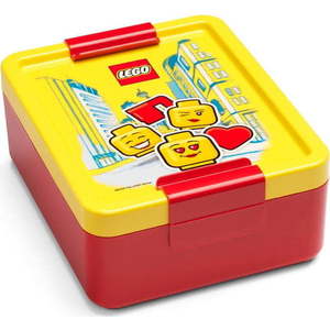 Červený box na svačinu se žlutým víčkem LEGO® Iconic obraz