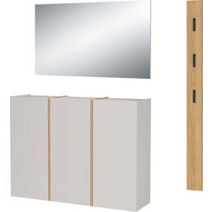 Krémová/v přírodní barvě předsíňová sestava 168x200x37 cm Libbiano – Germania obraz