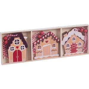 Dřevěné vánoční ozdoby v sadě 6 ks 7 cm Ginger House – Casa Selección obraz