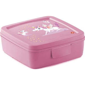 Růžový dětský svačinový box Unicorn – Snips obraz