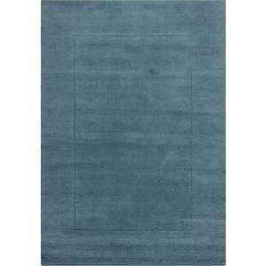 Modrý ručně tkaný vlněný koberec 200x290 cm Textured Wool Border – Flair Rugs obraz