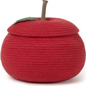 Červený látkový dětský koš na hračky ø 28x20 cm Apple – Lorena Canals obraz