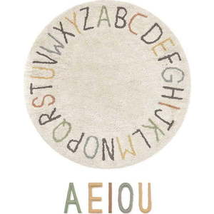 Krémový bavlněný dětský hrací koberec ø120 cm ABC Color and Letters – Lorena Canals obraz