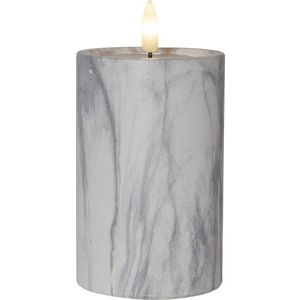 Šedo-bílá betonová LED svíčka Star Trading Flamme Marble, výška 15 cm obraz