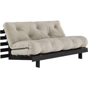 Šedobéžová lněná rozkládací pohovka 160 cm Roots Black Night – Karup Design obraz
