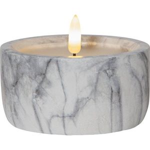 Šedo-bílá betonová LED svíčka Star Trading Flamme Marble, výška 7, 5 cm obraz