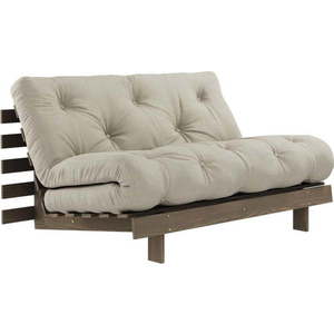 Béžová lněná rozkládací pohovka 140 cm Roots – Karup Design obraz