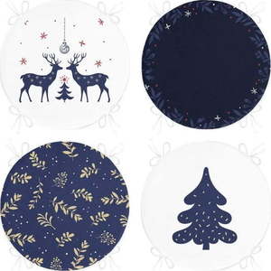 Podsedáky v sadě 4 ks s vánočním motivem ø 40 cm Blue Christmas – Mila Home obraz