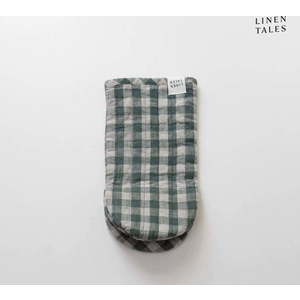 Lněná kuchyňská rukavice Forest Green Gingham – Linen Tales obraz