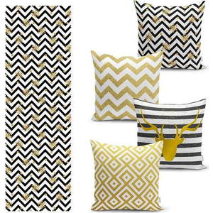 Set povlaků na polštář a běhounu 5 ks ZigZag – Mila Home obraz