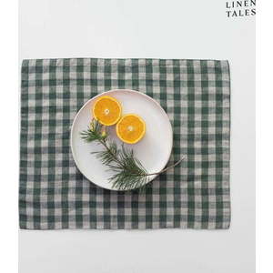 Lněné prostírání 35x45 cm Forest Green Gingham – Linen Tales obraz