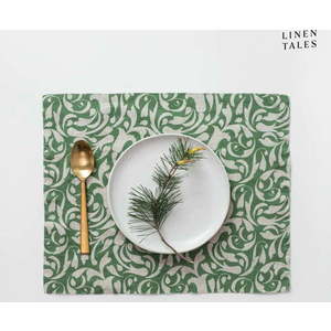 Lněné prostírání 35x45 cm Evergreen Damask – Linen Tales obraz