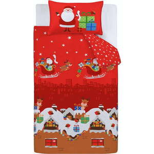 Červené dětské povlečení do postýlky 120x150 cm Santa's Christmas Presents – Catherine Lansfield obraz