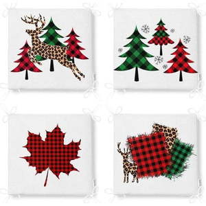 Podsedáky v sadě 4 ks s vánočním motivem 40x40 cm Tartan – Mila Home obraz