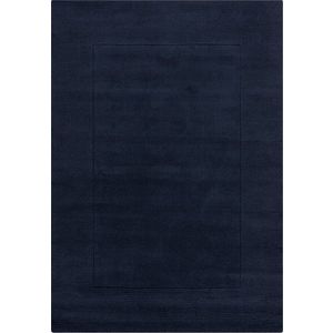 Tmavě modrý ručně tkaný vlněný koberec 200x290 cm Textured Wool Border – Flair Rugs obraz