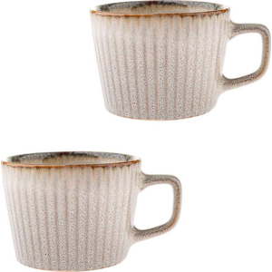 Krémové hrnky v sadě 2 ks na cappuccino z kameniny 190 ml Tone – Dakls obraz