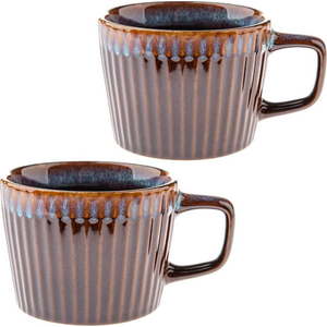 Modré/hnědé hrnky v sadě 2 ks na cappuccino z kameniny 190 ml Tone – Dakls obraz