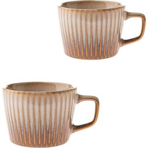 Béžové hrnky v sadě 2 ks na cappuccino z kameniny 190 ml Tone – Dakls obraz