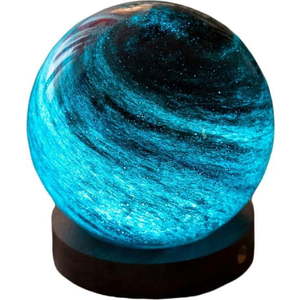 LED stolní lampa v tmavě přírodní barvě se skleněným stínidlem (výška 9 cm) Stellar Ocean – Gingko obraz