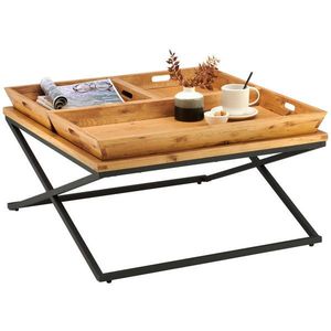 Ambia Home KONFERENČNÍ STOLEK, černá, barvy dubu, dřevo, kov, kompozitní dřevo, 80/80/38 cm obraz