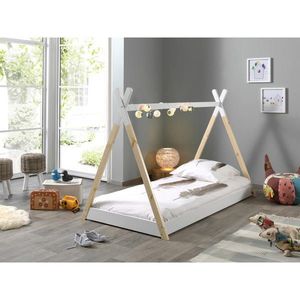 MID.YOU DĚTSKÁ POSTEL SE STŘÍŠKOU, 90/200 cm bílá, barvy borovice obraz