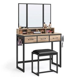 Boxxx TOALETNÍ STOLEK, černá, barvy dubu, 90/40/141 cm obraz