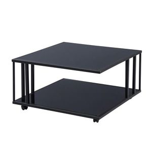 Livetastic KONFERENČNÍ STOLEK, černá, kov, sklo, 75/75/41 cm obraz