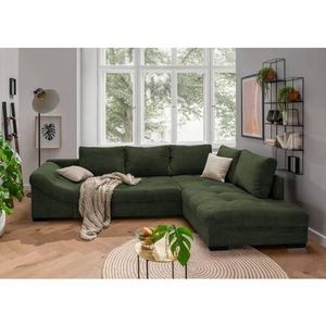 MID.YOU ROHOVÁ SEDAČKA, textil, tmavě zelená obraz