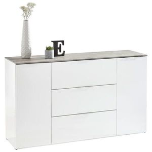 Carryhome ŠIROKÁ KOMODA, šedá, vysoce lesklá bílá, 159, 6/93, 50/45 cm obraz