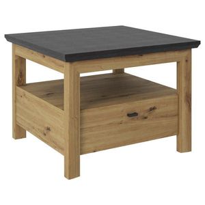 Hom`in ODKLÁDACÍ STOLEK, tmavě šedá, dub artisan obraz
