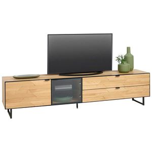Linea Natura NÍZKÁ KOMODA, divoký dub, černá, divoký dub, 212/50/42 cm obraz