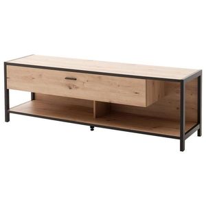 Carryhome KOMODA POD TELEVIZI, antracitová, barvy dubu, 175/57/46 cm obraz