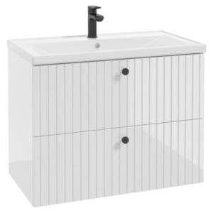 MID.YOU SKŘÍŇKA S UMYVADLEM, vysoce lesklá bílá, vysoce lesklá bílá, 80 cm obraz