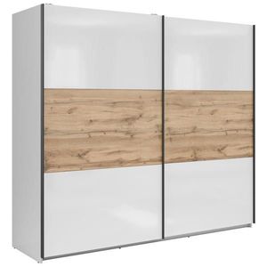 MID.YOU SKŘÍŇ S POSOUVACÍMI DVEŘMI, dub wotan, vysoce lesklá bílá, 220/195, 5/60 cm obraz