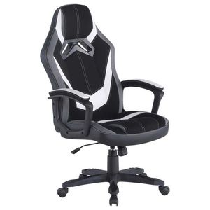 Livetastic HERNÍ ŽIDLE, vzhled kůže, mikrovlákno, šedá, černá, bílá obraz