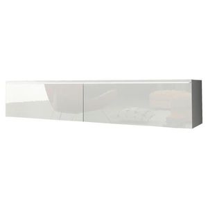 P & B NÍZKÁ KOMODA, vysoce lesklá bílá, 140/30/33 cm obraz
