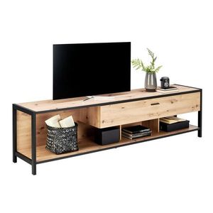 Carryhome KOMODA POD TELEVIZI, antracitová, barvy dubu, 215/57/46 cm obraz
