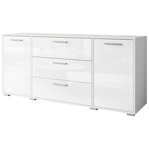 MID.YOU ŠIROKÁ KOMODA, bílá, vysoce lesklá bílá, 150/68/40 cm obraz