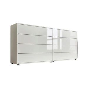 MID.YOU ŠIROKÁ KOMODA, bílá, vysoce lesklá bílá, 158/73/33 cm obraz