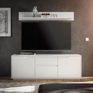 Carryhome KOMODA POD TELEVIZI, bílá, 169/180/38 cm obraz