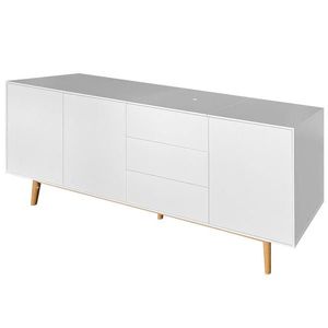 home24 ŠIROKÁ KOMODA, dub, bílá, barvy dubu, 200/80/45 cm obraz