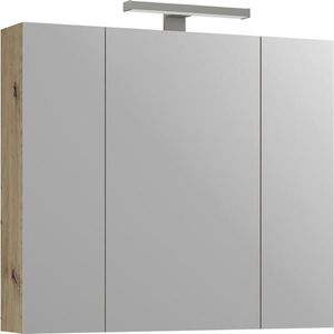 Stylife ZRCADLOVÁ SKŘÍŇKA, dub artisan, dub artisan, 80/74/20 cm obraz