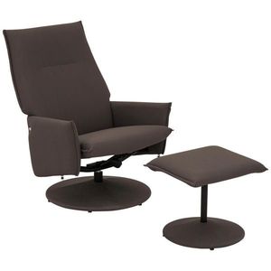 P & B RELAXAČNÍ KŘESLO S TABURETEM, textil, šedavě hnědá obraz