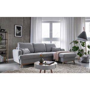 MID.YOU ROHOVÁ SEDAČKA, textil, světle šedá obraz