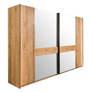 Linea Natura ŠATNÍ SKŘÍŇ SE ZRCADLEM, dub, barvy dubu, 296/214/61 cm obraz