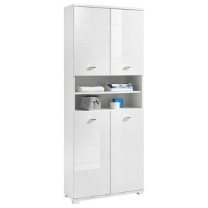 Livetastic VYSOKÁ SKŘÍŇ, vysoce lesklá bílá, bílá, 76/190/31 cm obraz
